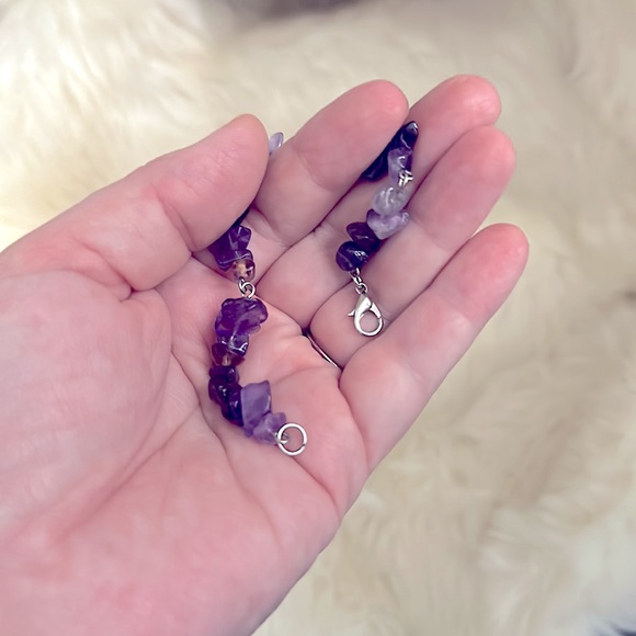 🪻Lovely Crafted w/Natural Stunning Amethyst Gems Bracelet+Earrings Semi-Precious - Picture 8 of 16